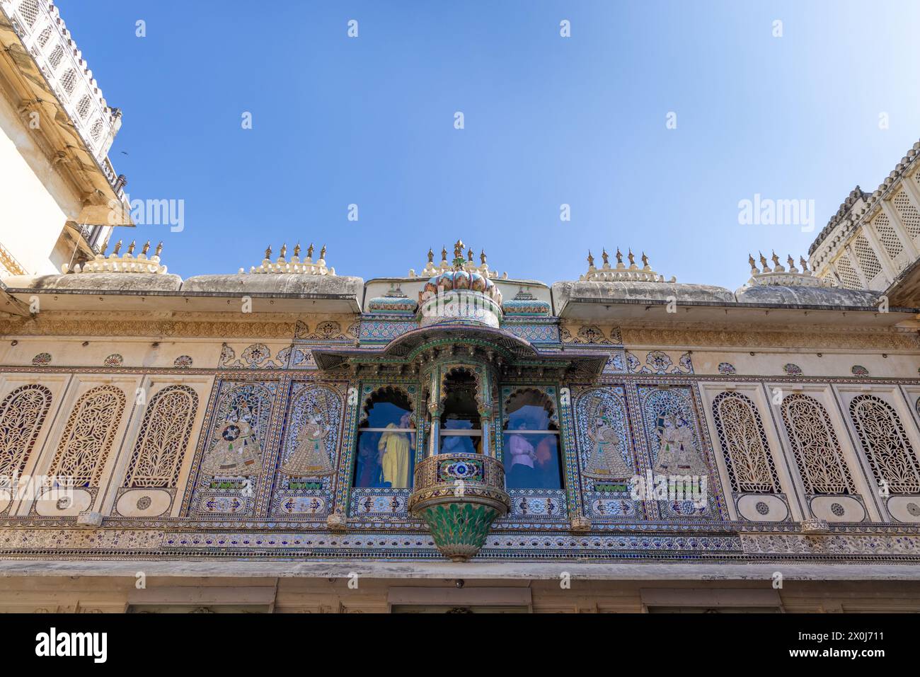 Palazzo della città di Udaipur - Una reale meraviglia del Rajasthan (India) Foto Stock