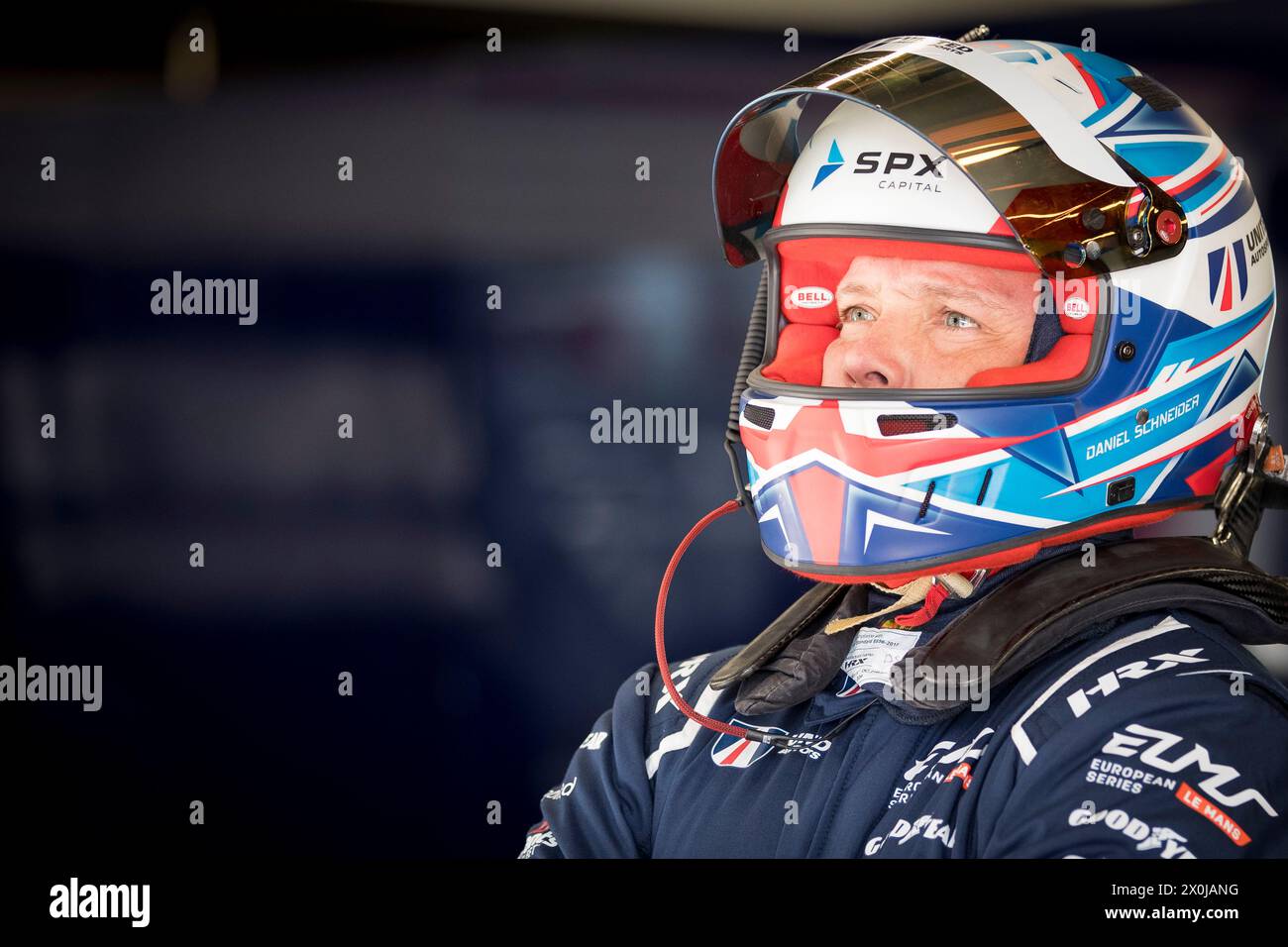 MONTMELO, SPAGNA, 12 aprile 2024, #21 UNITED AUTOSPORTS (GBR) ORECA 07 – GIBSON (LMP2 PRO/AM) DANIEL SCHNEIDER (BRA), pitlane durante la prima sessione di prove per la 4 ore di Barcellona, prima gara dell'European le Mans Series 2024 sul Circuit de Barcelona/Catalunya dal 12 al 14 aprile, 2024 a Montmelo, Spagna - foto Laurent Cartalade/MPS Agency Credit MPS Agency/Alamy Live News Foto Stock