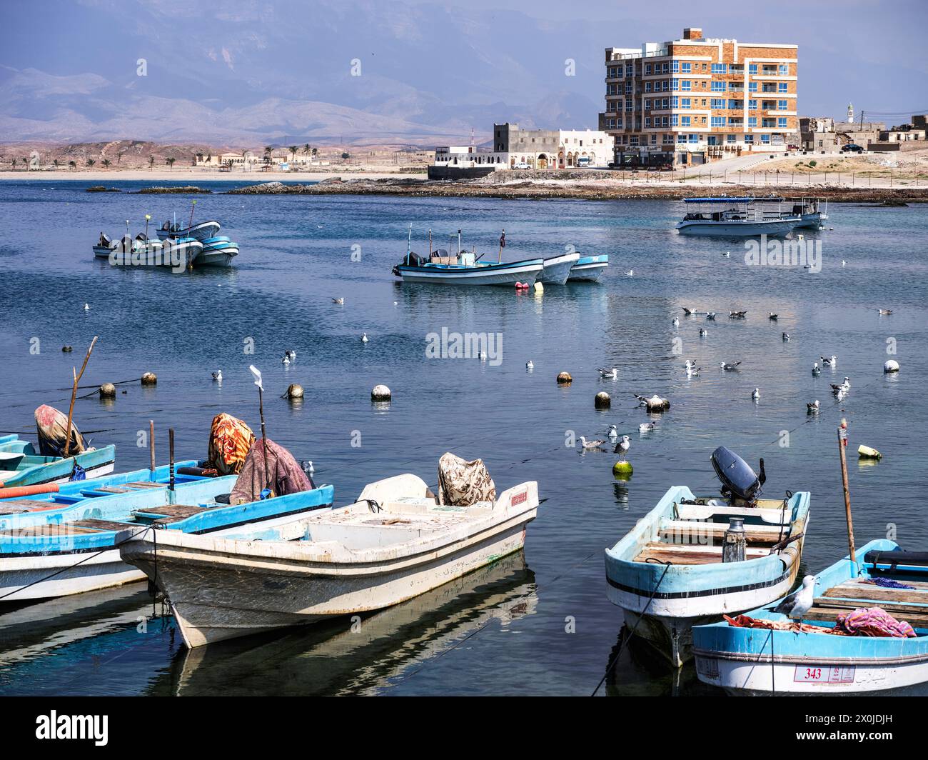Oman, Mirbat, passeggiata in città a Mirabat ai piedi dei monti Dhofar, Foto Stock