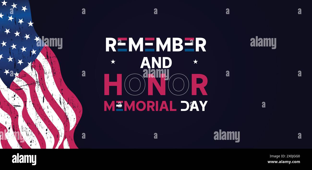 Remeber and Honor Memorial Day Illustrazione Vettoriale