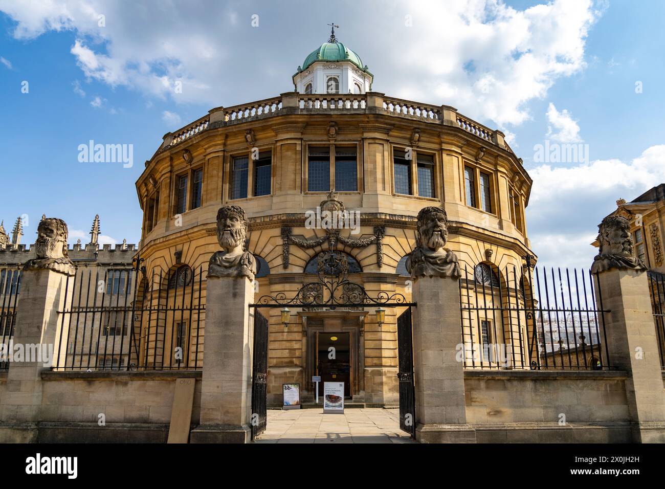 The Sheldonian Theatre, Università di Oxford, Oxfordshire, Inghilterra, Regno Unito, Europa Foto Stock