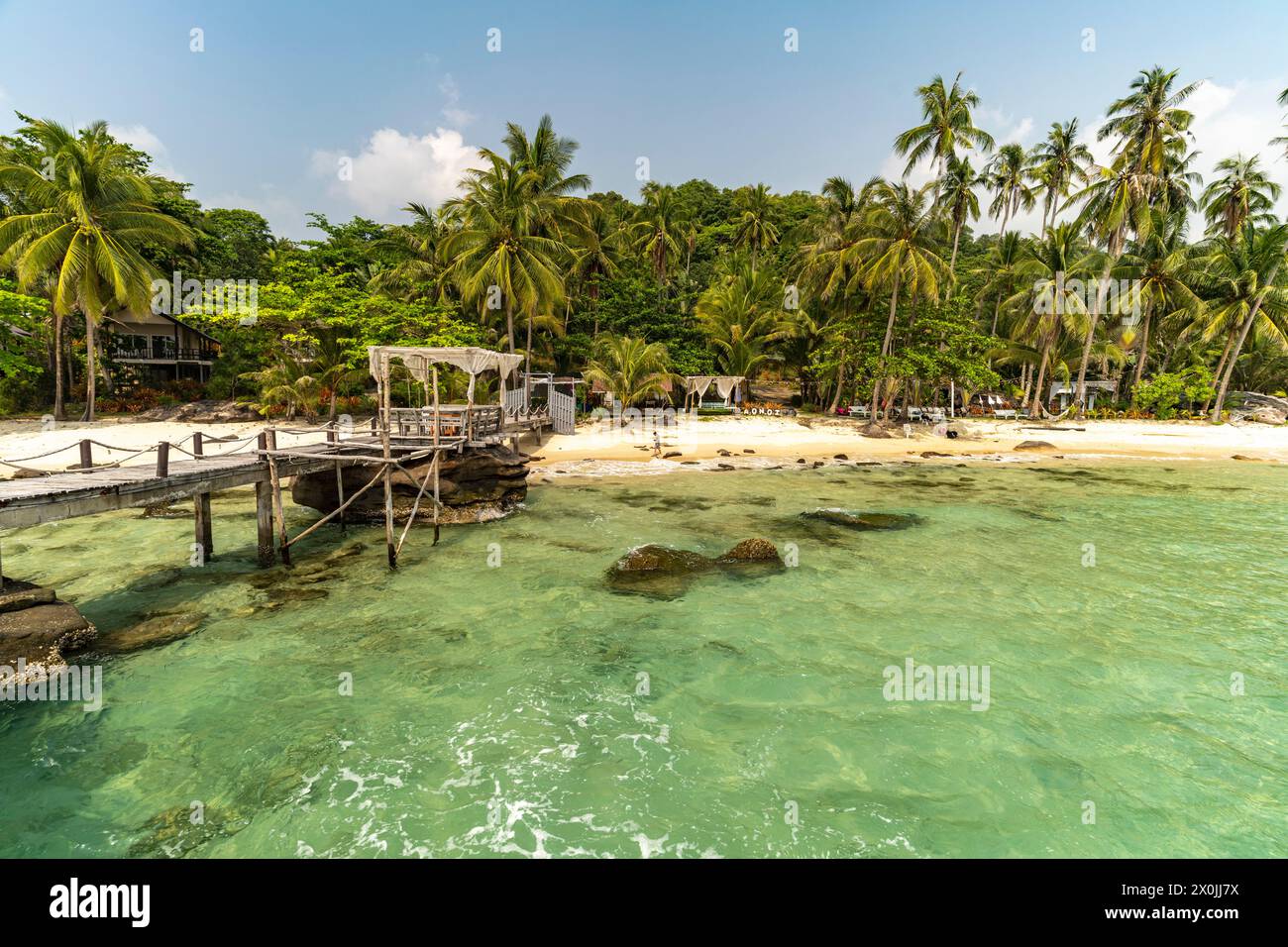 Spiaggia da sogno Ao noi Beach sull'isola di Ko Kut o Koh Kood nel Golfo della Thailandia, Asia Foto Stock