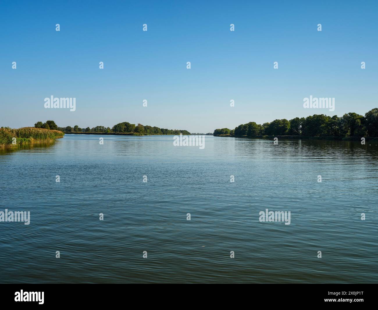 Gita in barca sulla Laguna Curoniana fino al Delta del Memel Foto Stock