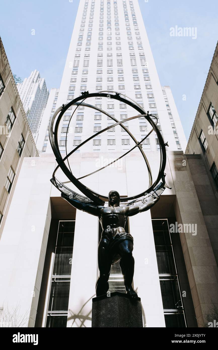 Manhattan, Stati Uniti, America, Atlas, Rockefeller Foto Stock