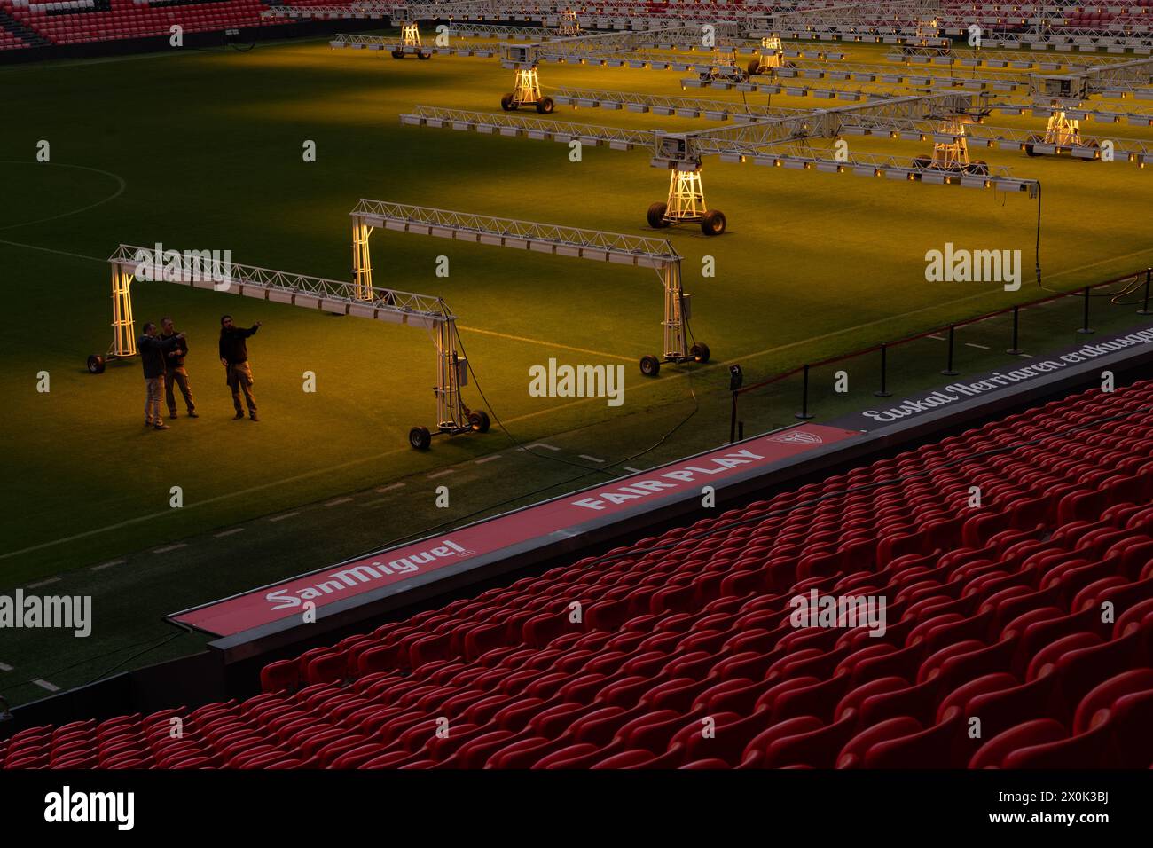 Bilbao, Biscaglia, Spagna - 12 aprile 2024 - interno dello stadio San Mamés, Athletic Club de Bilbao Foto Stock