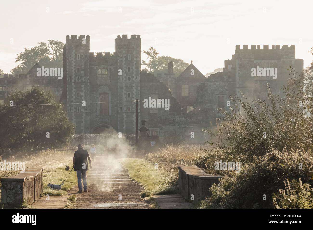 Inghilterra, West Sussex, Midhurst, rovine di Cowdray House Foto Stock