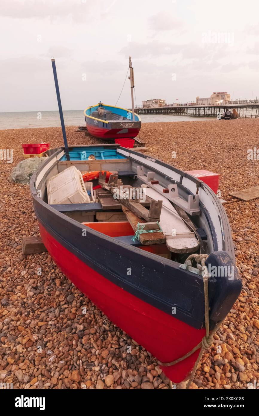 Inghilterra, West Sussex, Worthing, Beach e Pier Foto Stock