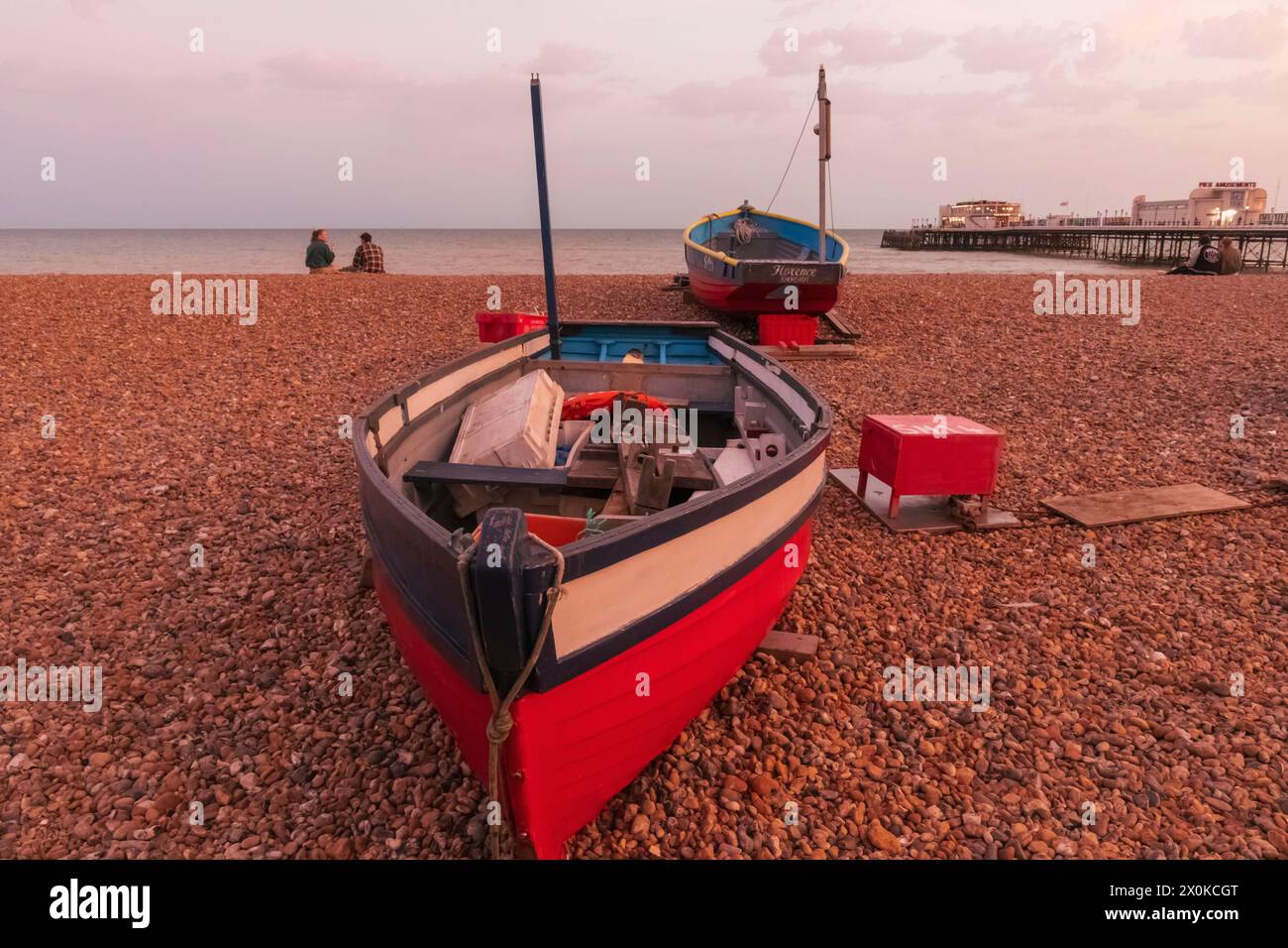 Inghilterra, West Sussex, Worthing, Beach e Pier Foto Stock