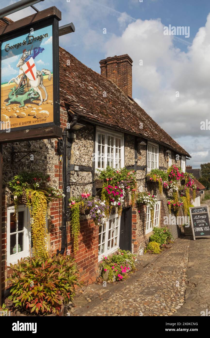 Inghilterra, West Sussex, Houghton Village, The George and Dragon Pub Foto Stock
