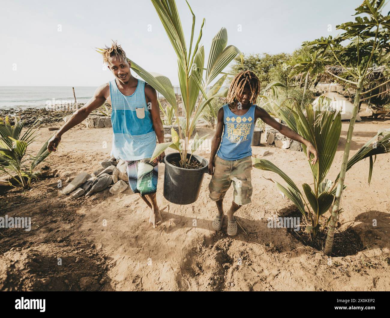 Soggiorno in famiglia di 6 mesi in Africa occidentale, Capo Verde, Isola di Santiago a Tarrafal Foto Stock