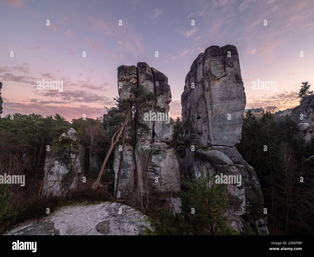 L'area rocciosa di Hruba Skala nella Svizzera boema. Foto Stock