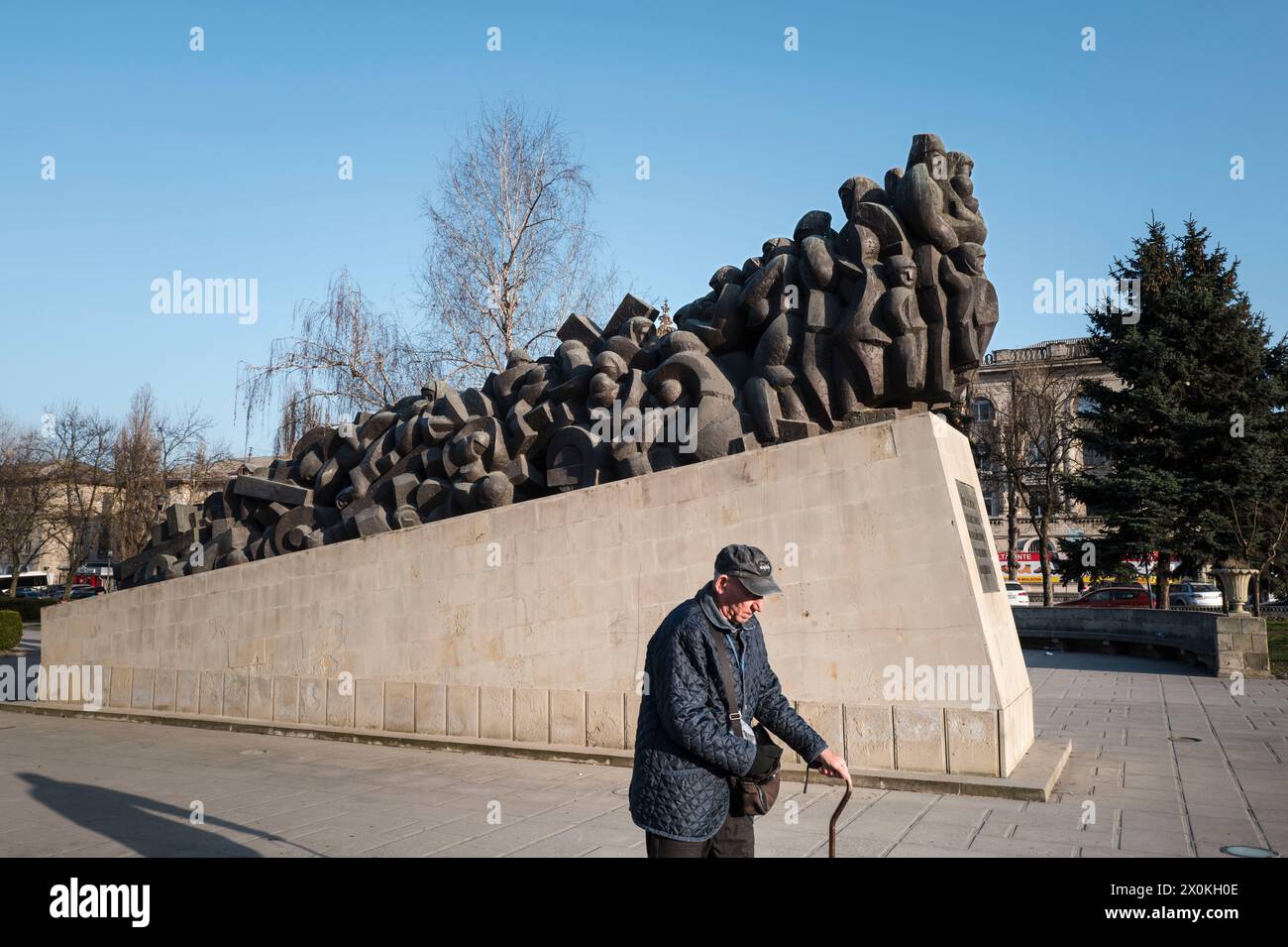 Il monumento alle vittime delle deportazioni del regime comunista - il treno del dolore. Patricia Huchot-Boissier / Collectif DyF Foto Stock