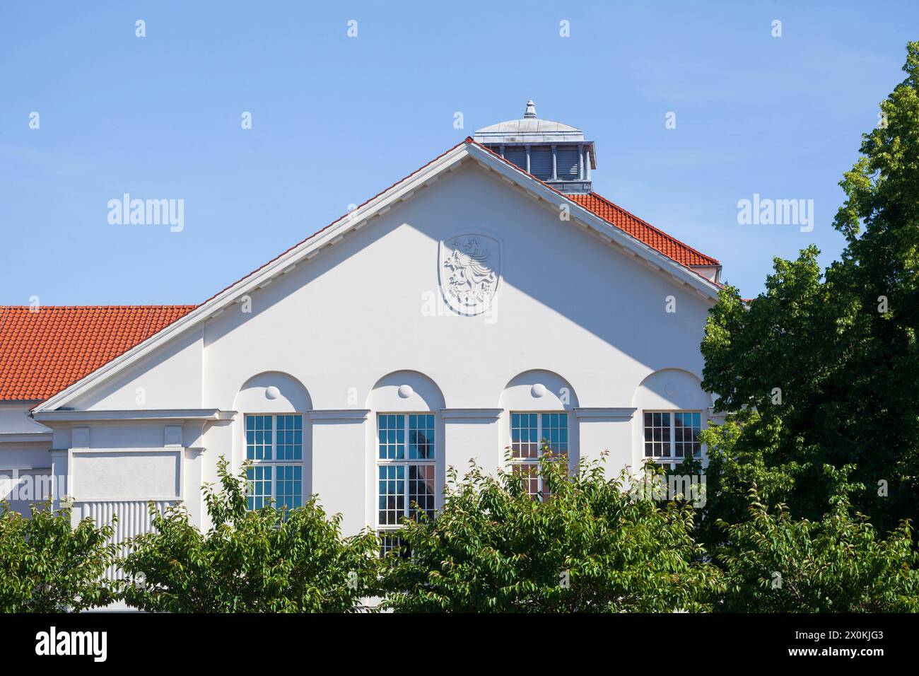 Municipio e Teatro di Greifswald, città anseatica di Greifswald, Meclemburgo-Pomerania Occidentale, Germania, Europa Foto Stock