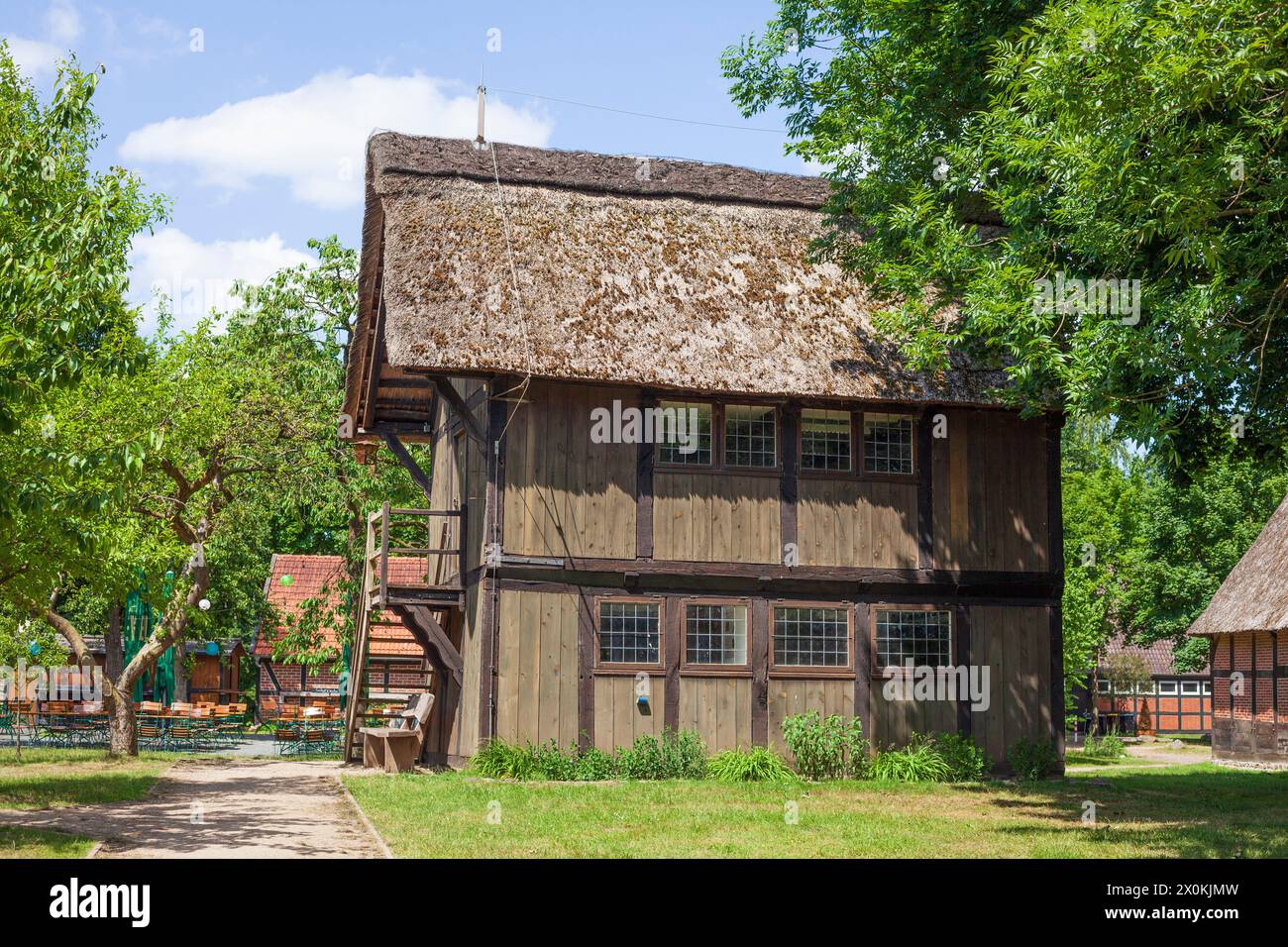 Antico granaio nel museo di storia locale Heimathaus Rotenburg, Rotenburg an der Wümme, bassa Sassonia, Germania, Europa Foto Stock