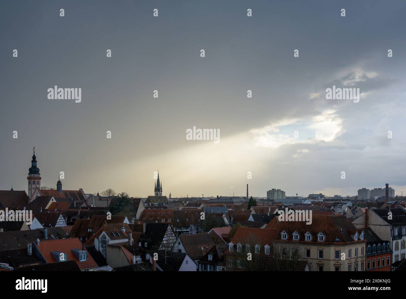 Germania, Baden-Württemberg, Karlsruhe, Durlach, vista città. Foto Stock