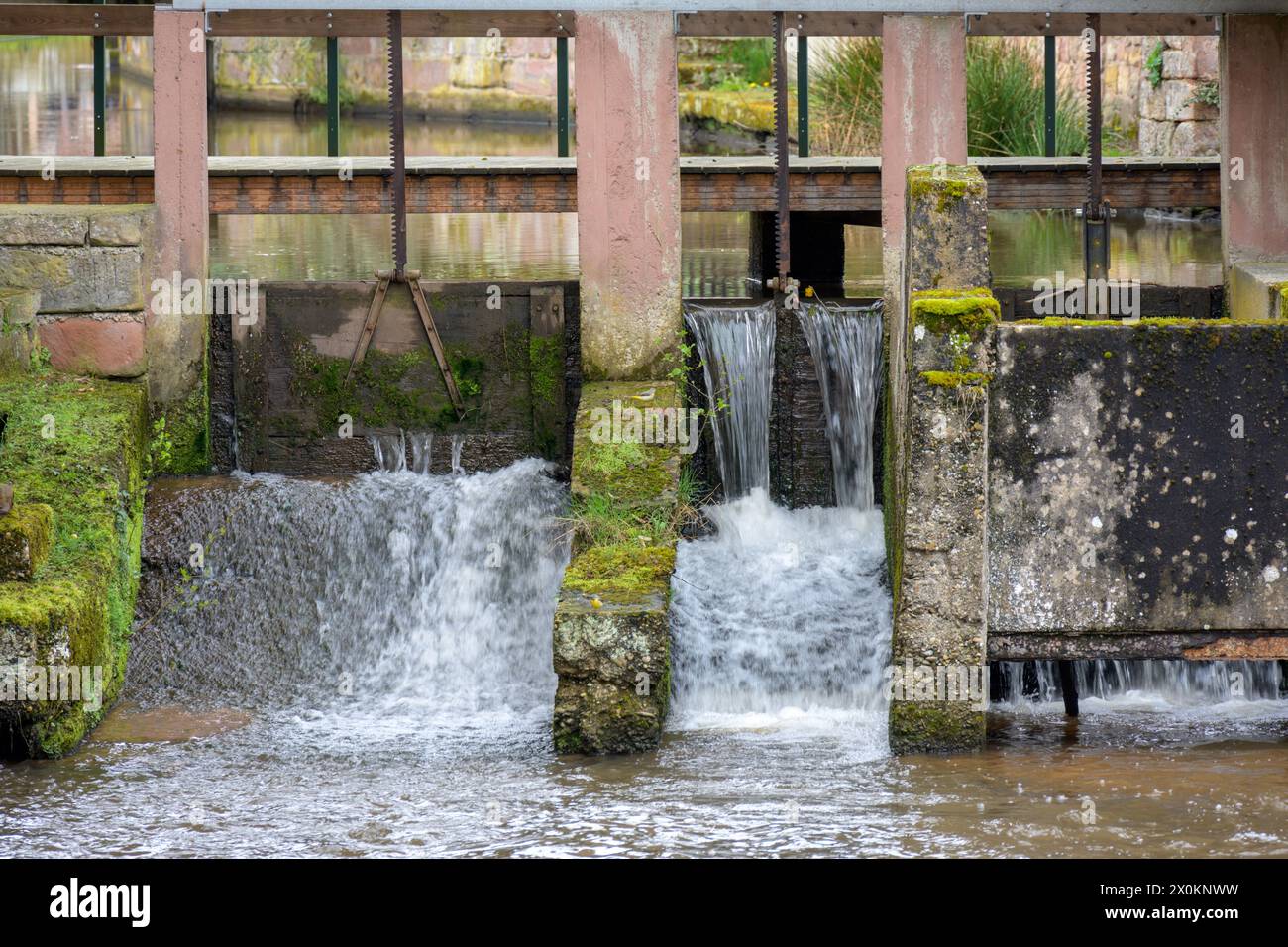 Francia, Alsazia, Wissembourg, sistema di difesa dell'acqua sul Lauter. Foto Stock