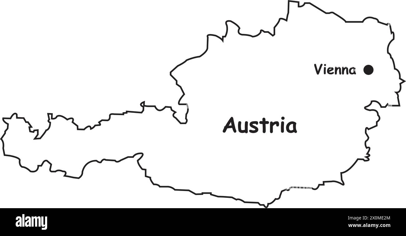 austria mappa icona vettore illustrazione simbolo disegno Illustrazione Vettoriale