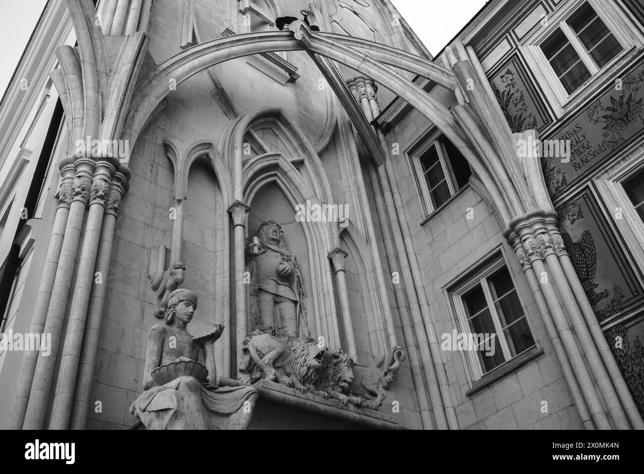 Memoriale di Mattia Corvino a Szekesfehervar, Ungheria. Foto Stock