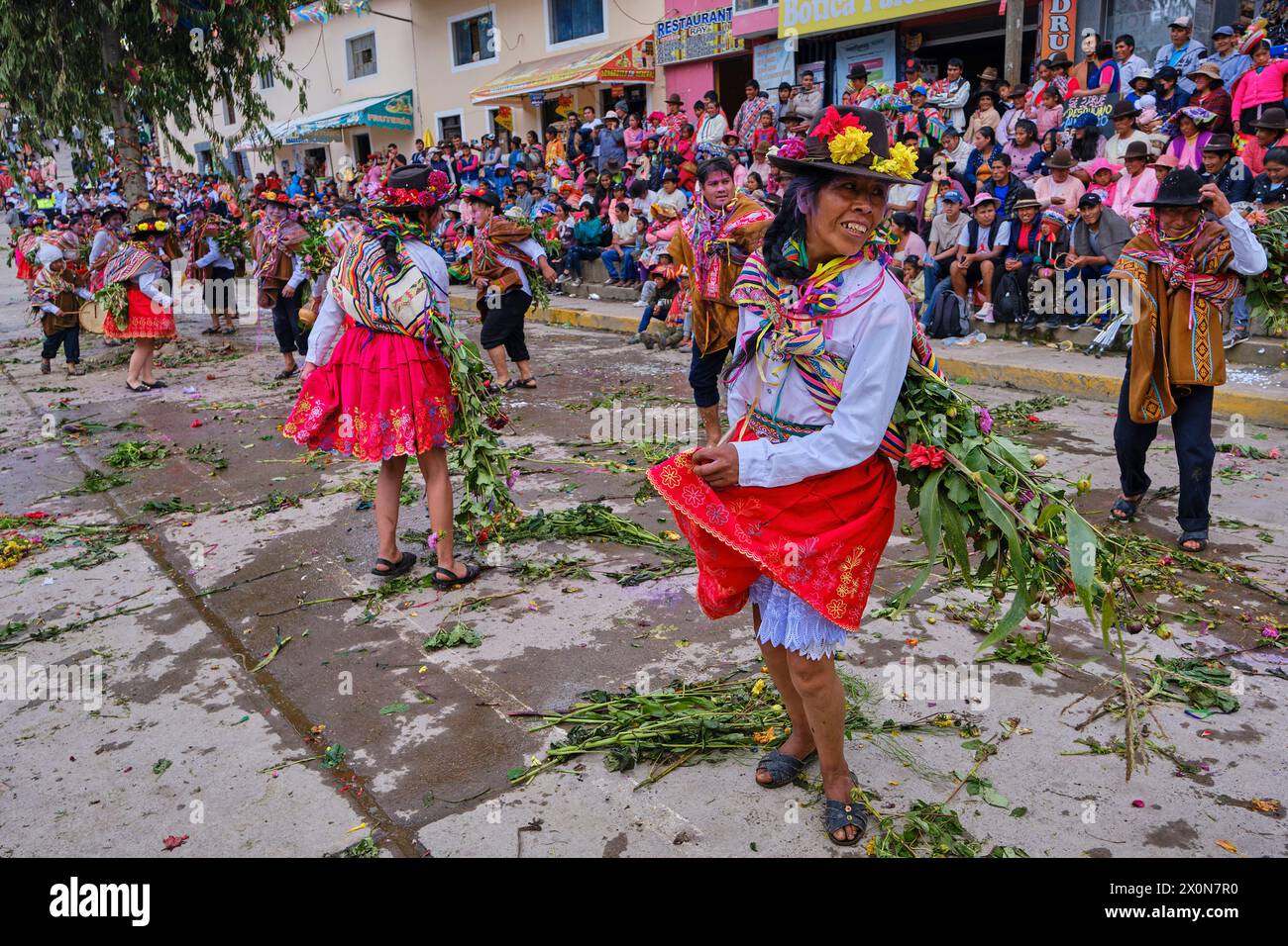 Perù, provincia di Cuzco, città di Lares, carnevale Foto Stock