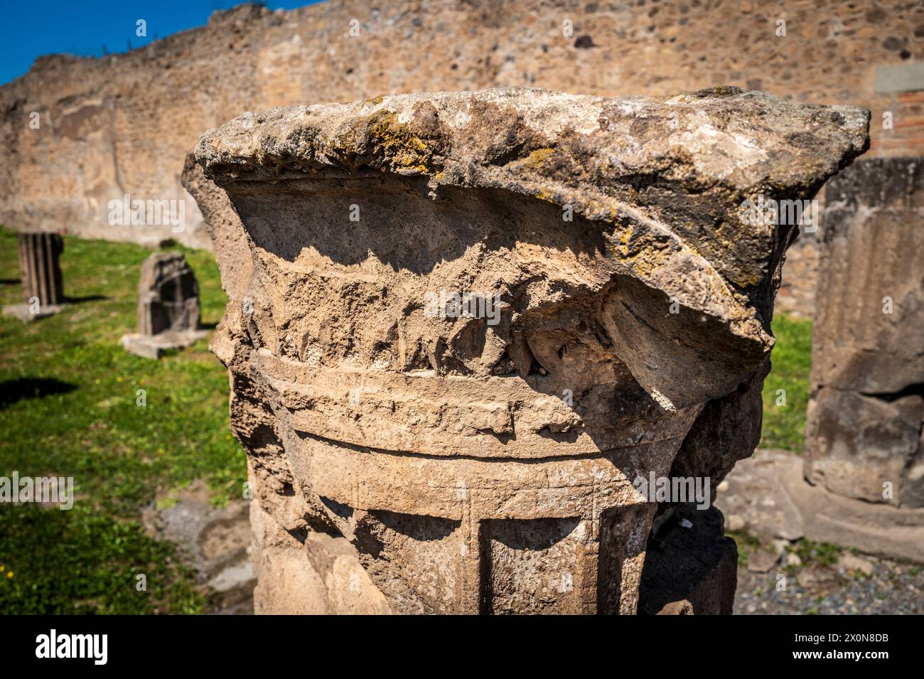 Il sito archeologico di Pompei, nella regione Campania dell'Italia meridionale, vicino alla costa del Golfo di Napoli Foto Stock