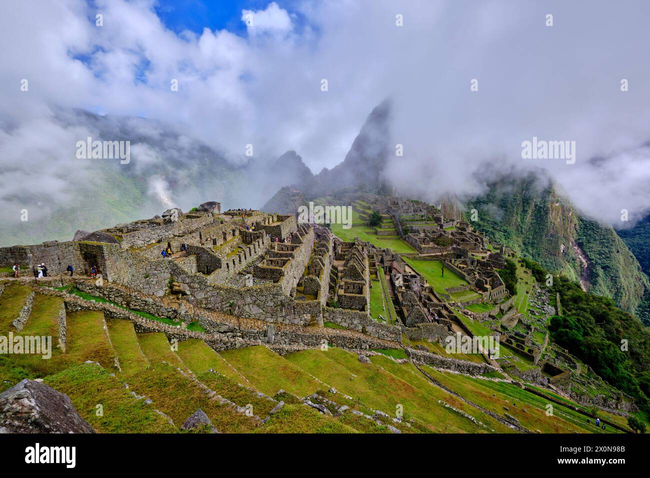 Perù, provincia di Cuzco, la valle sacra degli Inca, sito archeologico Inca di Machu Picchu, patrimonio dell'umanità dell'UNESCO, costruito sotto Foto Stock