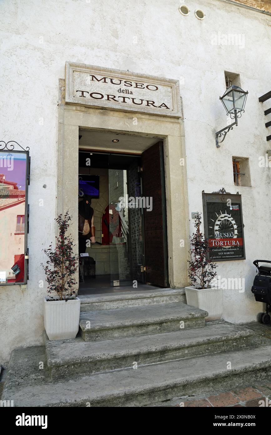 Museo della tortura di San Marino, istituito nel 1966 Foto Stock