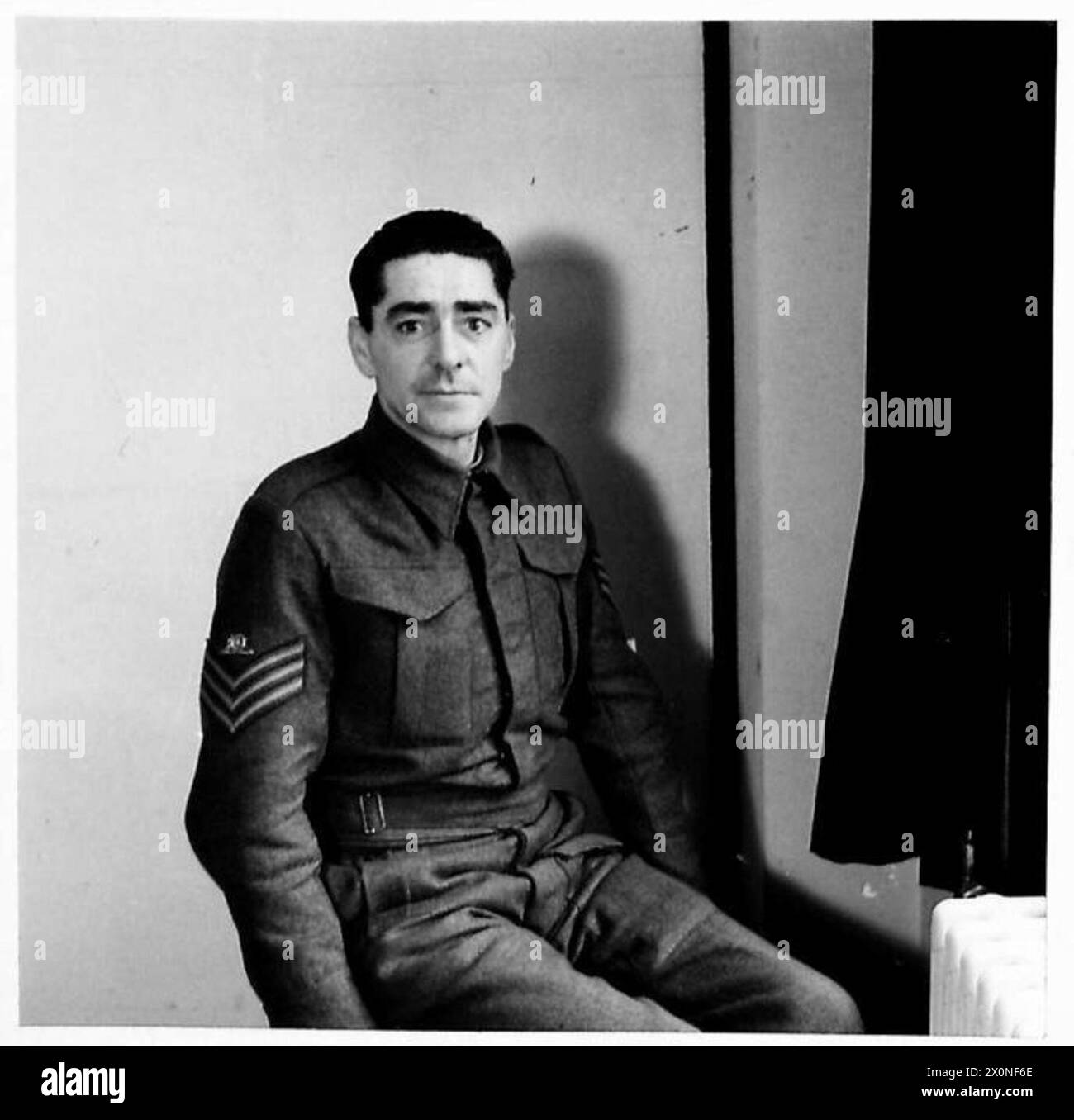 Ritratto del sergente Allan, un membro della A.F.U., scattato durante la seconda guerra mondiale Foto Stock