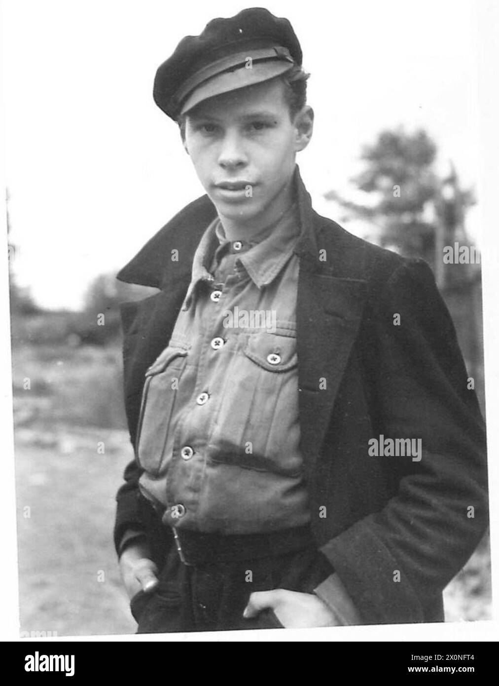 STAMPA GRATUITA DEL QUOTIDIANO - Roger Bock, 17 anni. Negativo fotografico, British Army, 21st Army Group Foto Stock