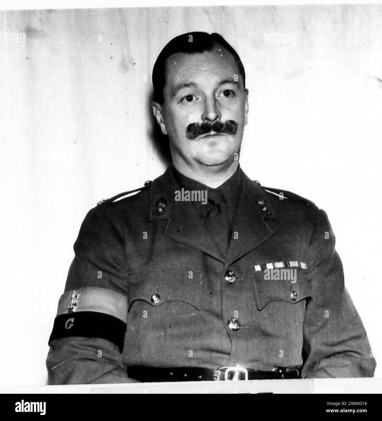 Ritratto del maggiore C.S.M. Heape, MC, dell'esercito britannico, mostrato in uniforme. Foto Stock
