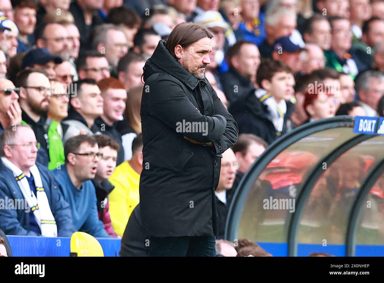 Leeds, Regno Unito. 13 aprile 2024. Daniel Farke di Leeds Unitedduring the Leeds United FC vs Blackburn Rovers FC SKY BET EFL Championship match a Elland Road, Leeds, Inghilterra, Regno Unito il 13 aprile 2024 Credit: Every Second Media/Alamy Live News Foto Stock