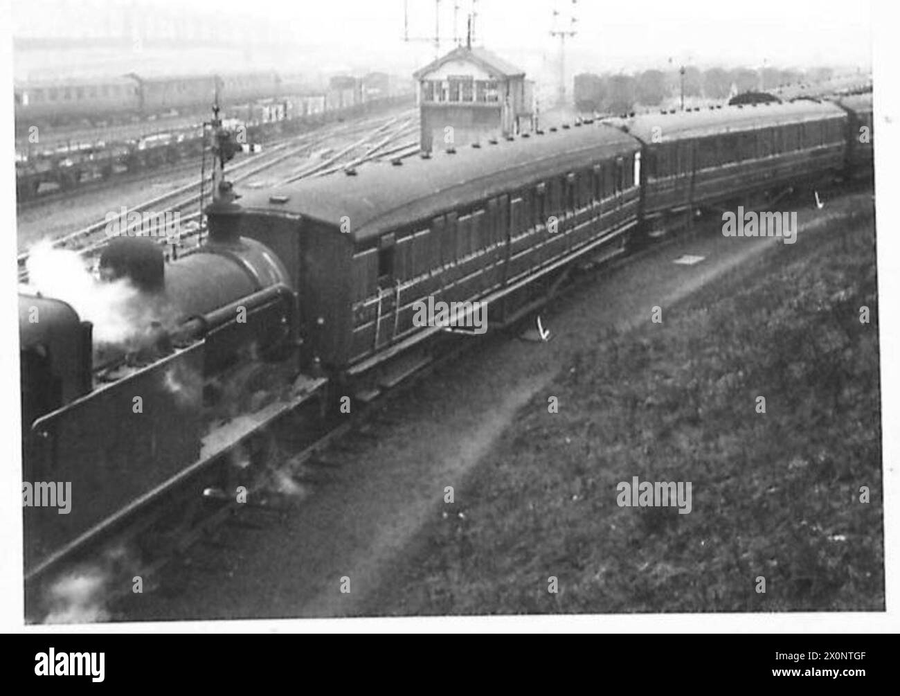 Vista esterna del treno del comandante in capo che mostra il trasporto militare utilizzato a fini di comando. Foto Stock