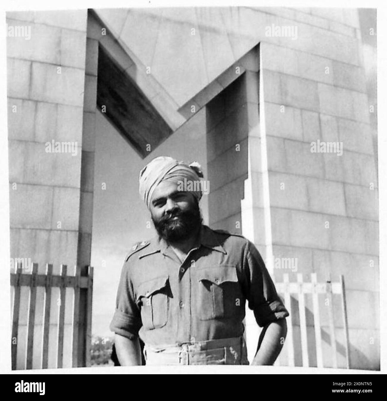 ITALIA CON L'OTTAVO ESERCITO 'UOMINI DI ALAMEIN' - Ritratto del Subador Haqiqat Singh di Ratan Garh, Punjab, India. Negativo fotografico, British Army Foto Stock