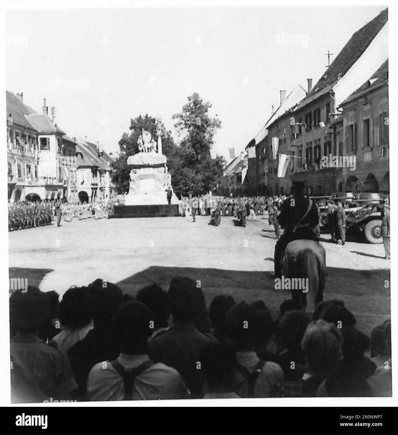 Il monumento ai morti russi è stato inaugurato nella piazza di Radkersburg, in Austria, per commemorare le perdite in tempo di guerra. Foto Stock