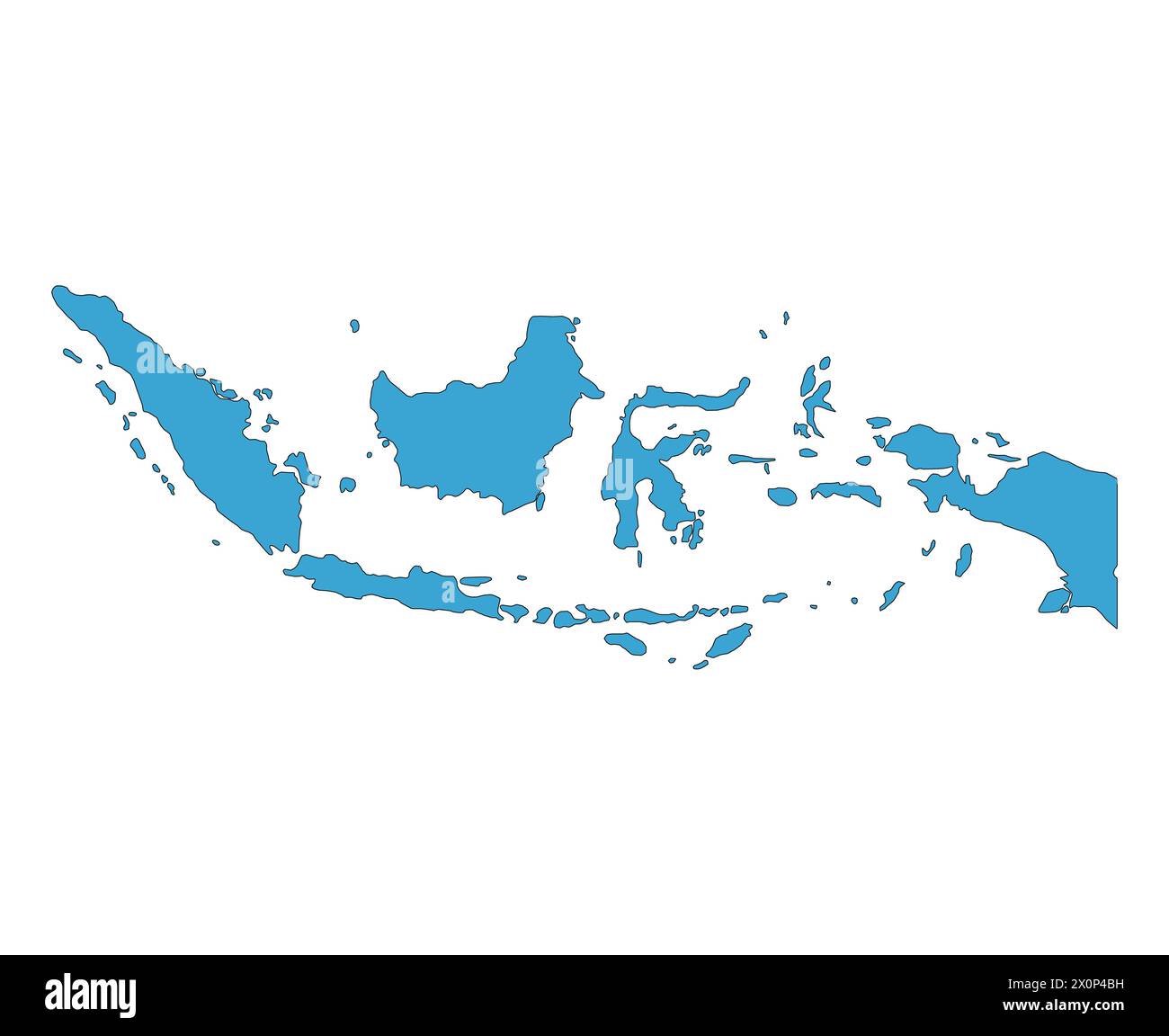 Indonesia forma della mappa dettagliata, simbolo icona del concetto grafico Web piatta illustrazione vettoriale . Illustrazione Vettoriale