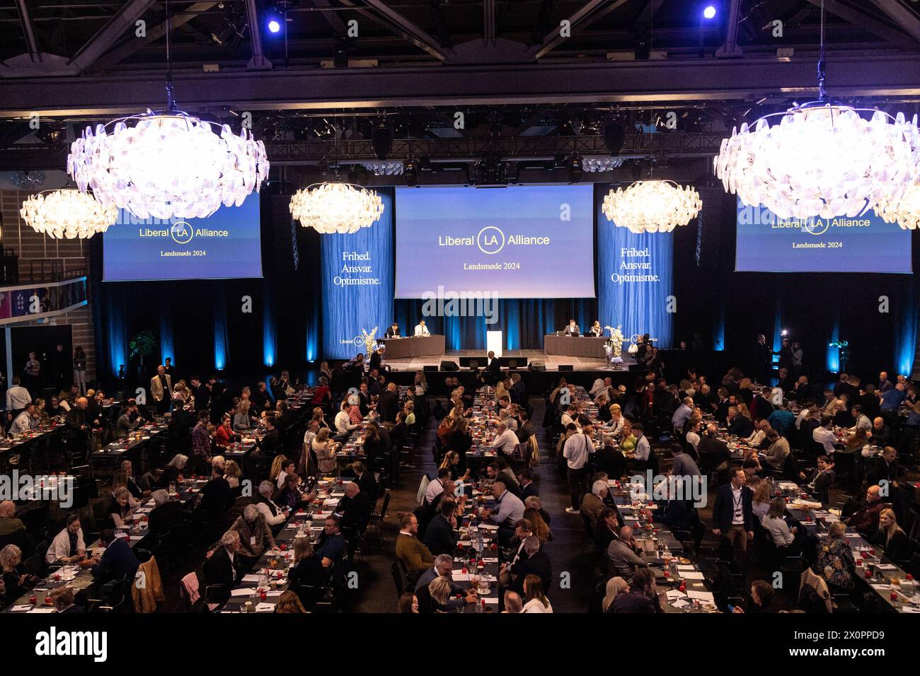 Il partito dell'Alleanza Liberale terrà una riunione nazionale presso il Tivoli Hotel & Congress Center sabato 13 aprile 2024 Copenhagen Tivoli Hotel Danimarca Copyright: XKristianxTuxenxLadegaardxBergx 2E6A5417 Foto Stock