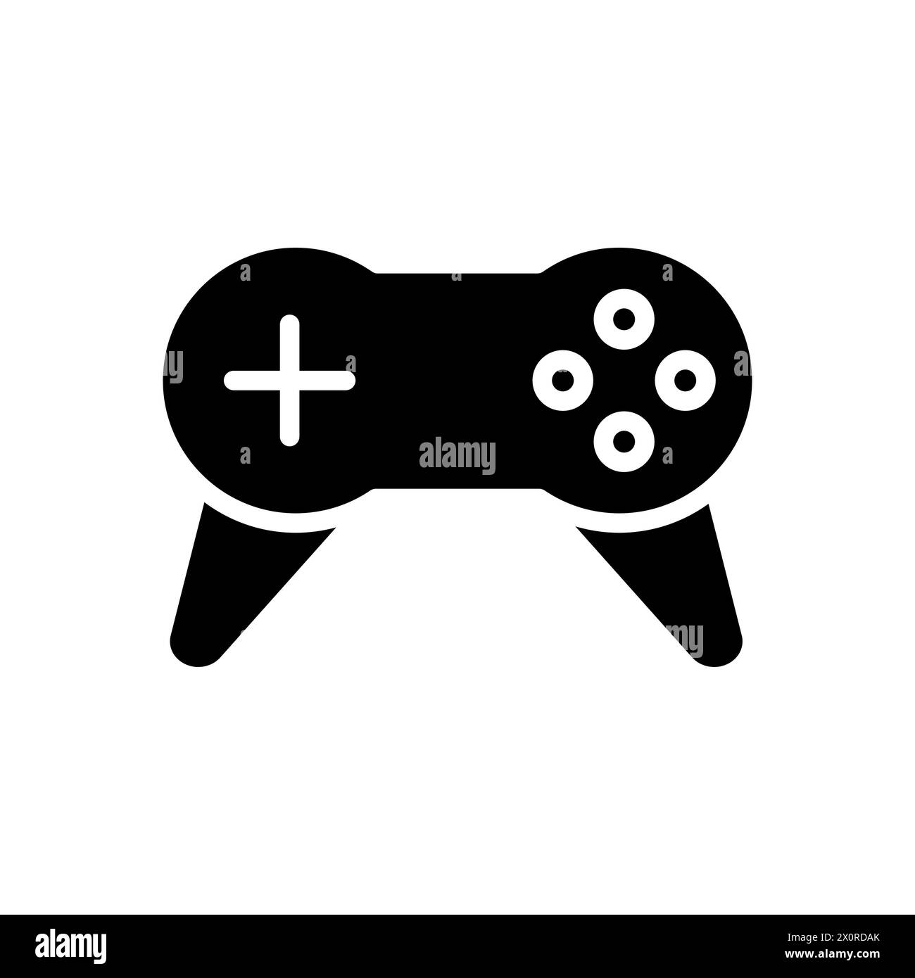 Icona del vettore glifo del joystick isolata Illustrazione Vettoriale