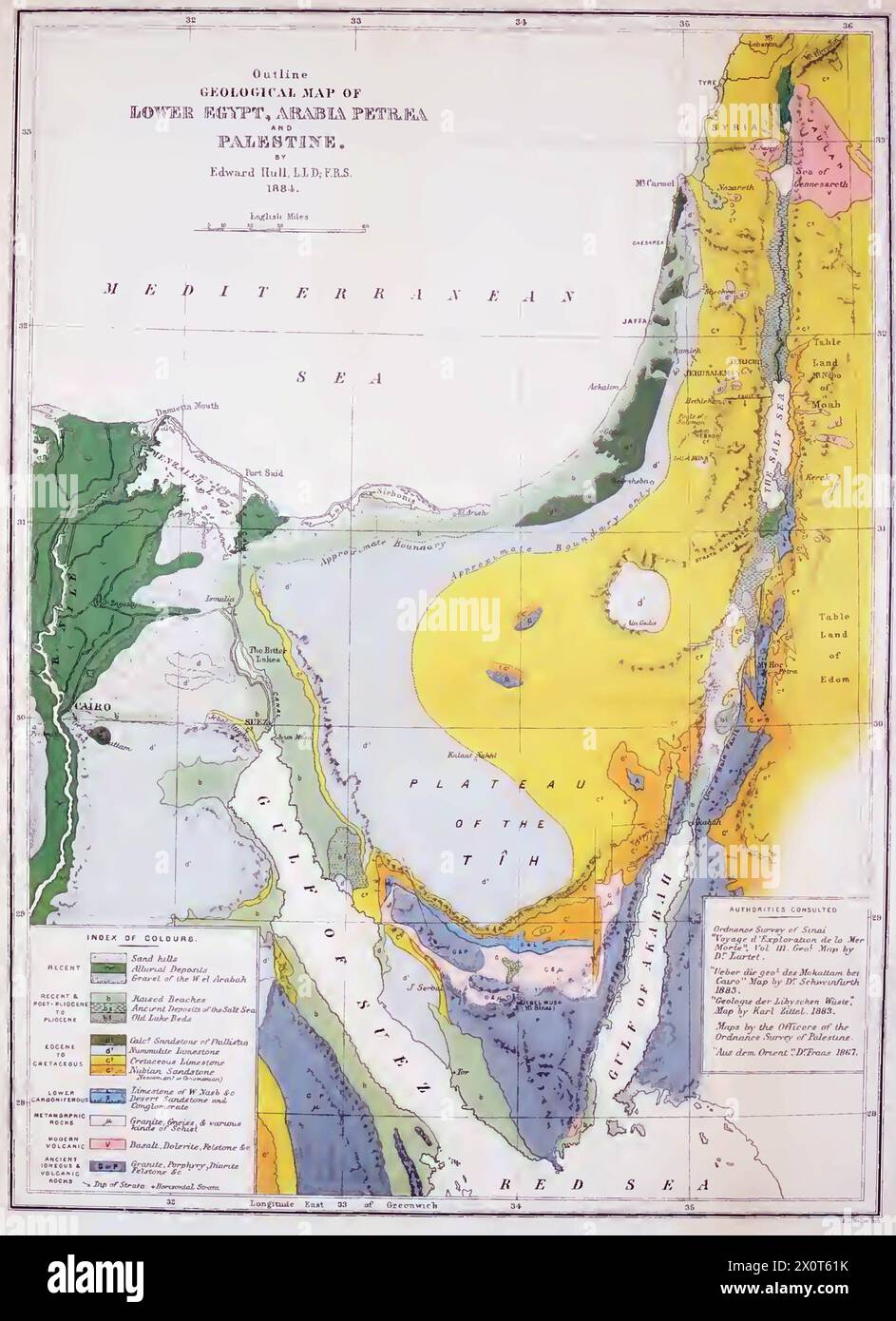 Monte Seir, Sinai e Palestina occidentale Foto Stock