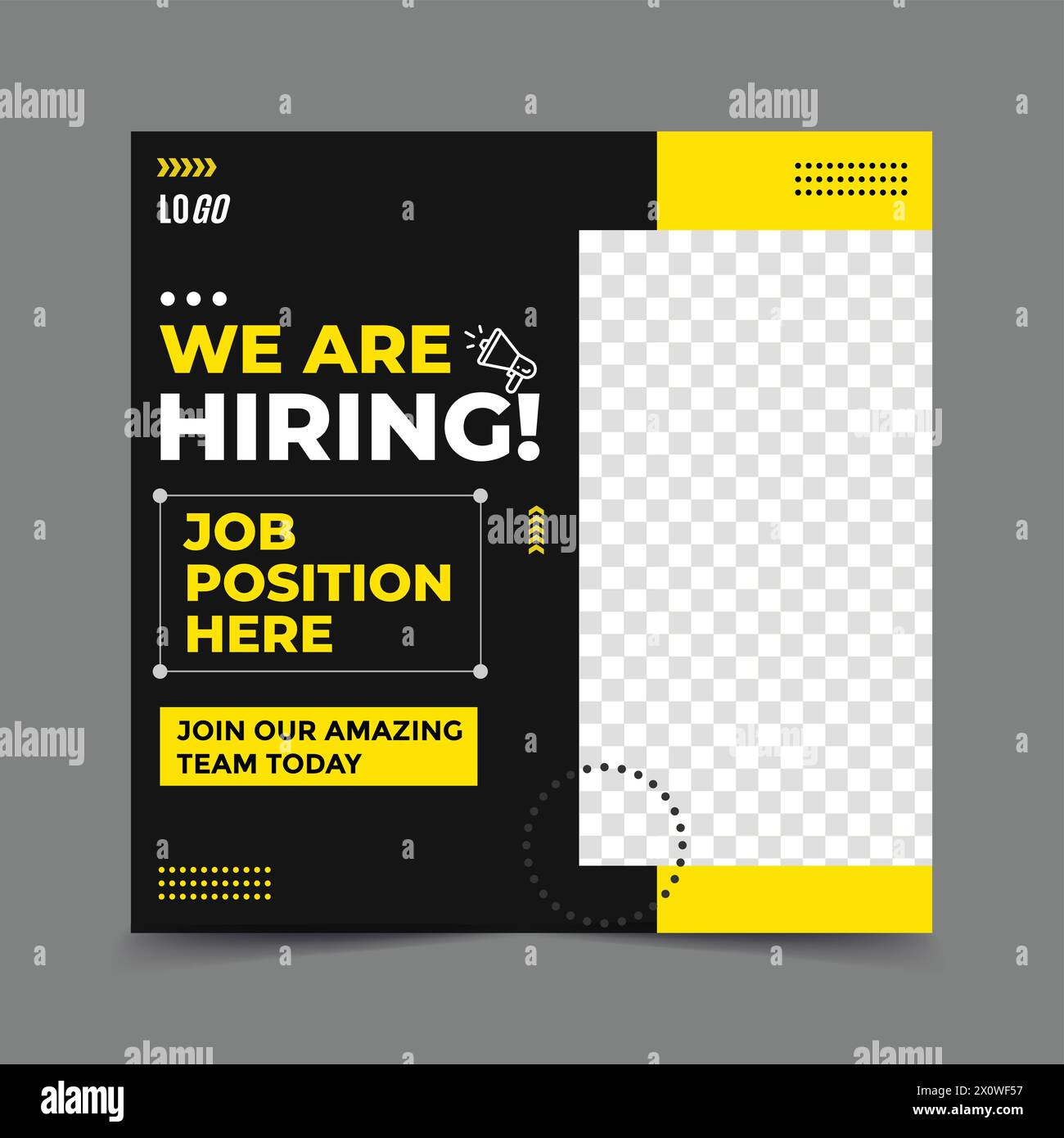 We Are Hiring - modello di post sull'assunzione di social media Illustrazione Vettoriale