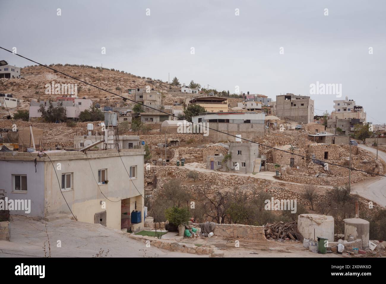 Il villaggio palestinese di At-Tuwani nella Westbank Foto Stock