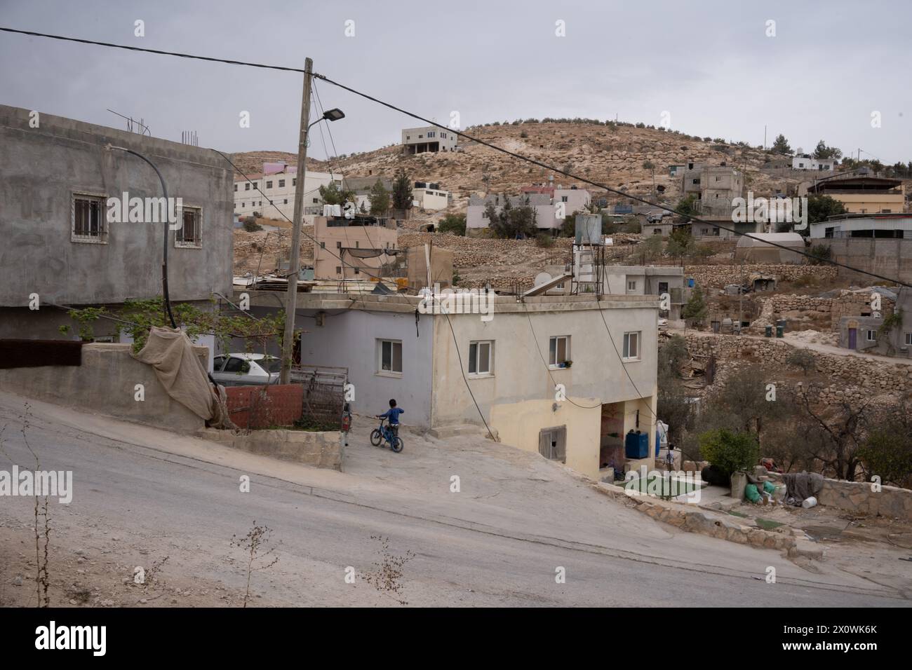 Il villaggio palestinese di At-Tuwani nella Westbank Foto Stock