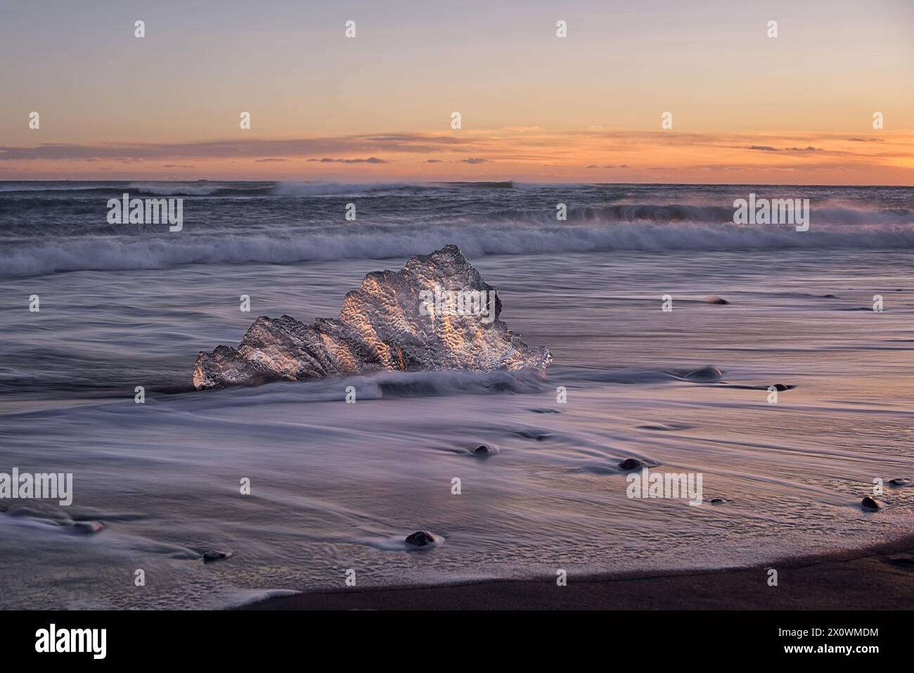 Jökulsárlón, Diamond Beach, Islanda Foto Stock