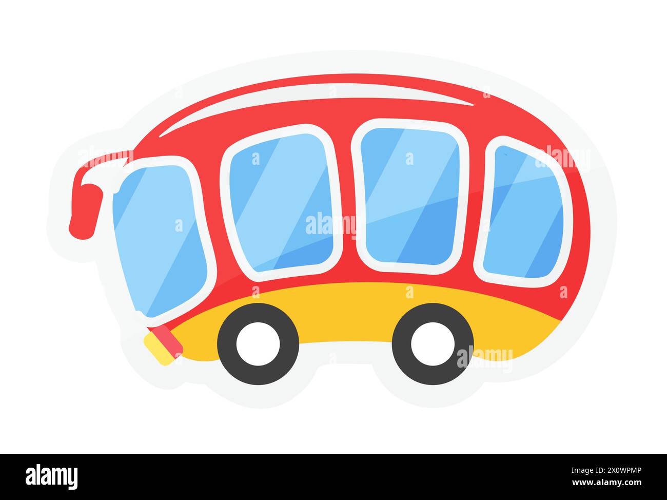 Autobus turistico carino per viaggi, trasporti pubblici e illustrazione astratta del vettore Illustrazione Vettoriale