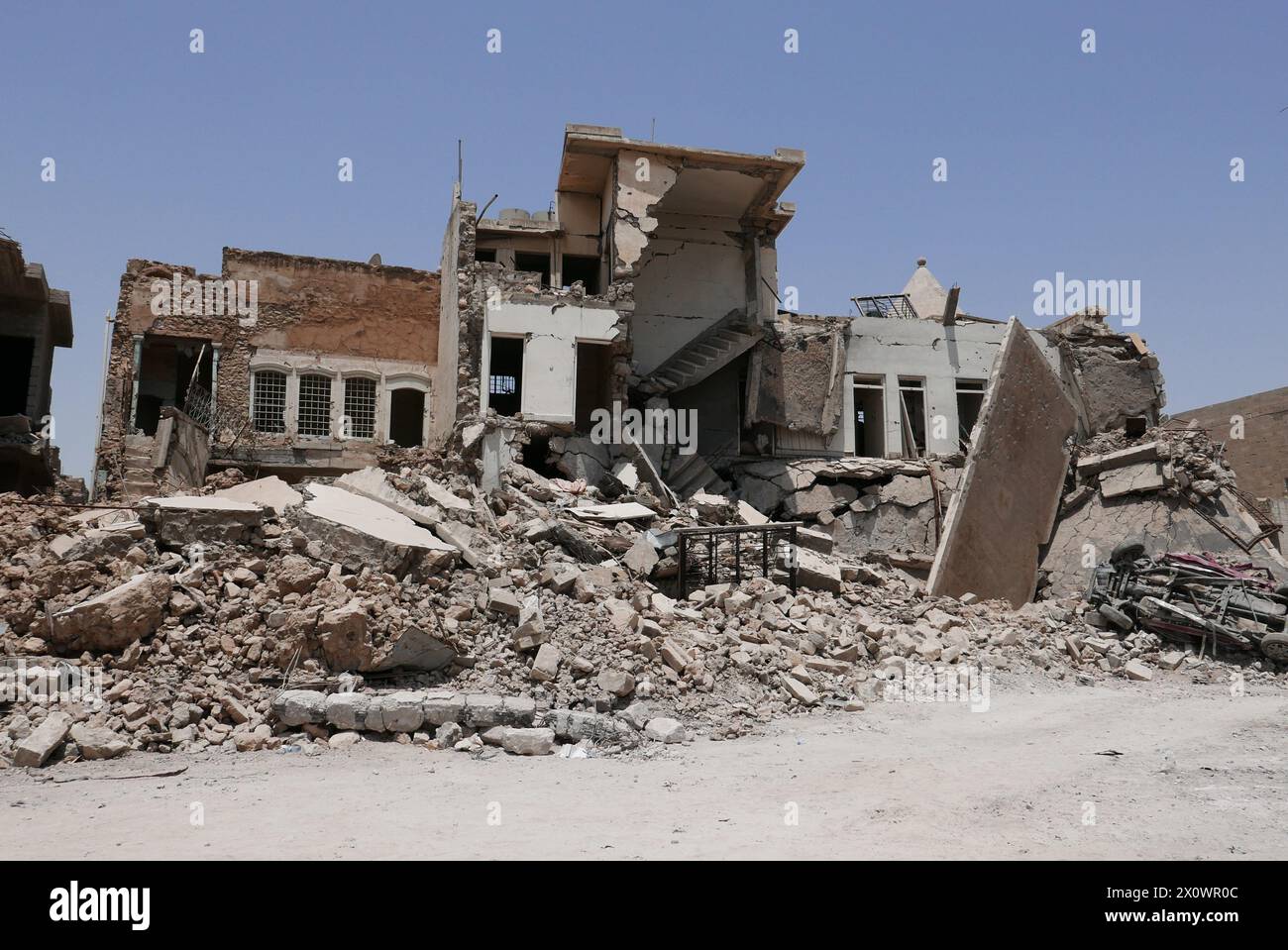 Edifici distrutti a Mosul, Iraq Foto Stock