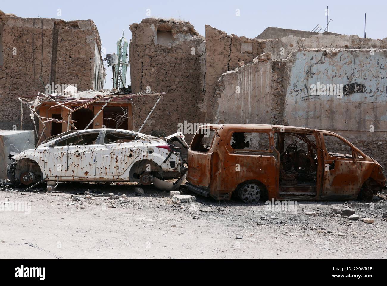 Edifici distrutti a Mosul, Iraq Foto Stock