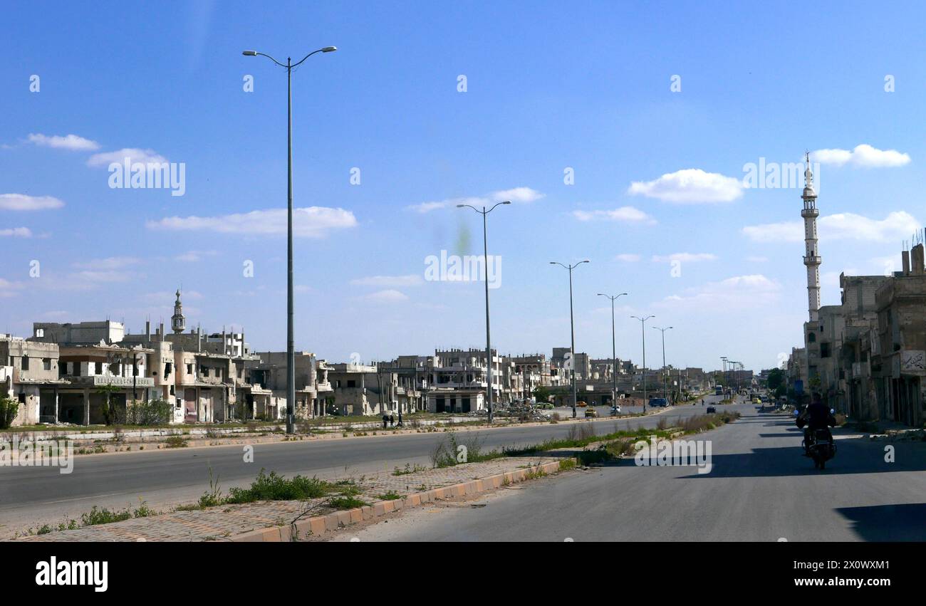 Gli edifici distrutti a Homs, Siria 2018 Foto Stock