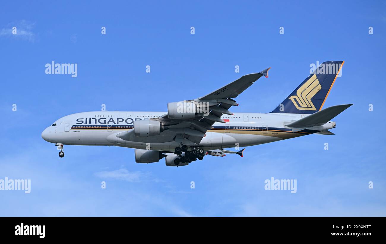 Singapore Airlines A380 Foto Stock