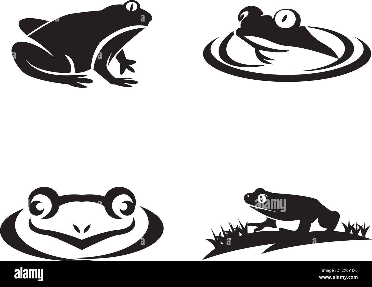 Disegno di illustrazione vettoriale del modello di logo di Frog Illustrazione Vettoriale