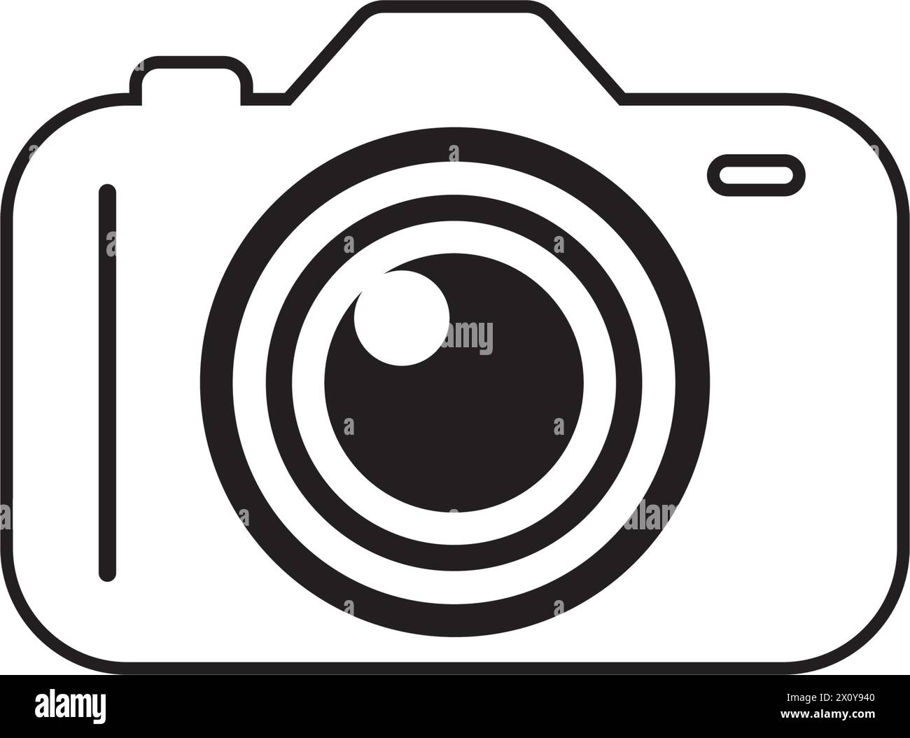Icona della fotocamera modello di illustrazione del design vettoriale del logo Illustrazione Vettoriale