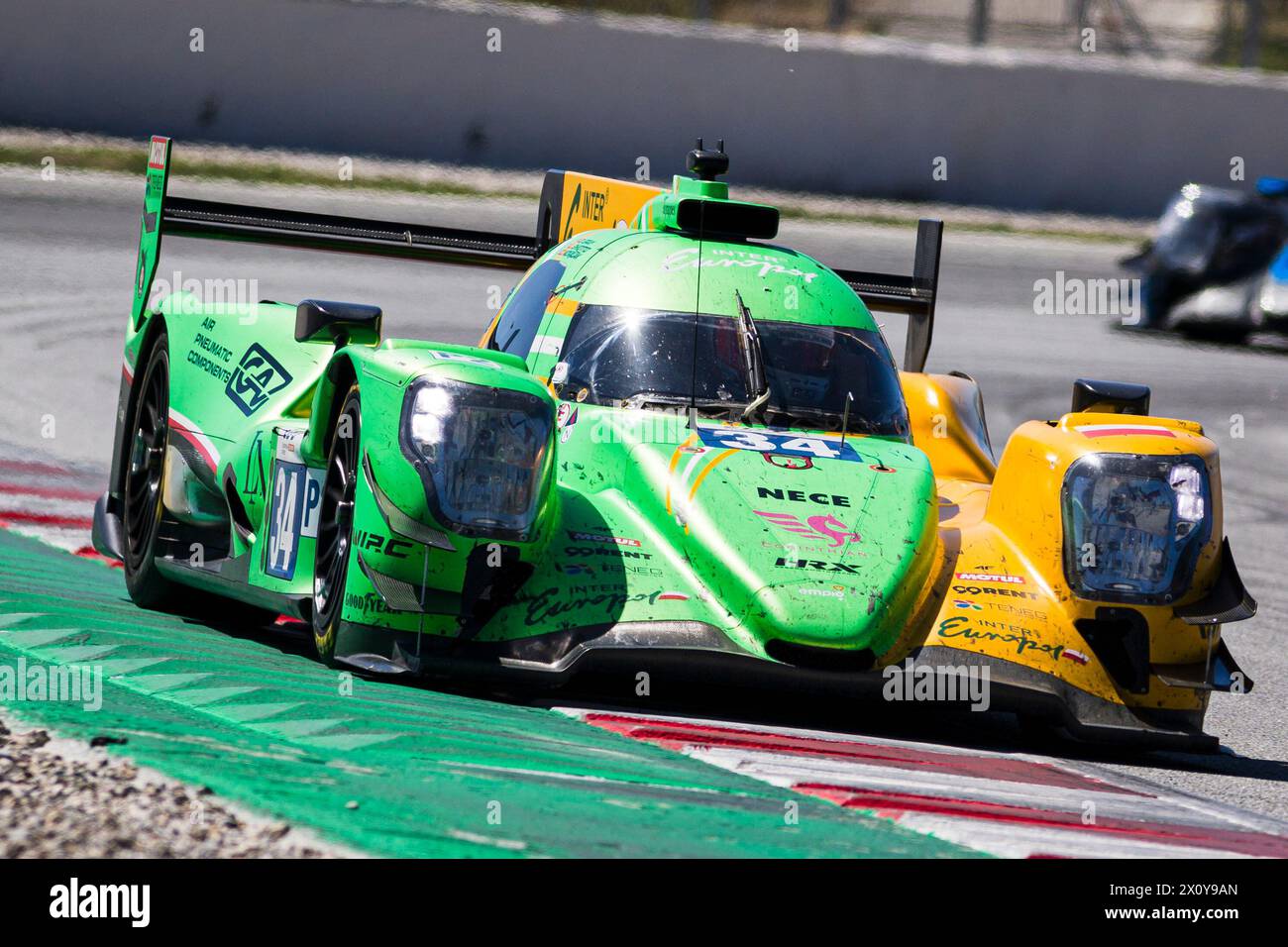 14 aprile 2024; circuito di Barcellona-Catalogna, Barcellona, Catalogna, Spagna: Le Mans 4 ore di Barcellona; Oliver Gray, Clement Novalak e Luca Ghiotto del Team Inter Europol, alla guida della Oreca 07 Gibson LMP2 Foto Stock