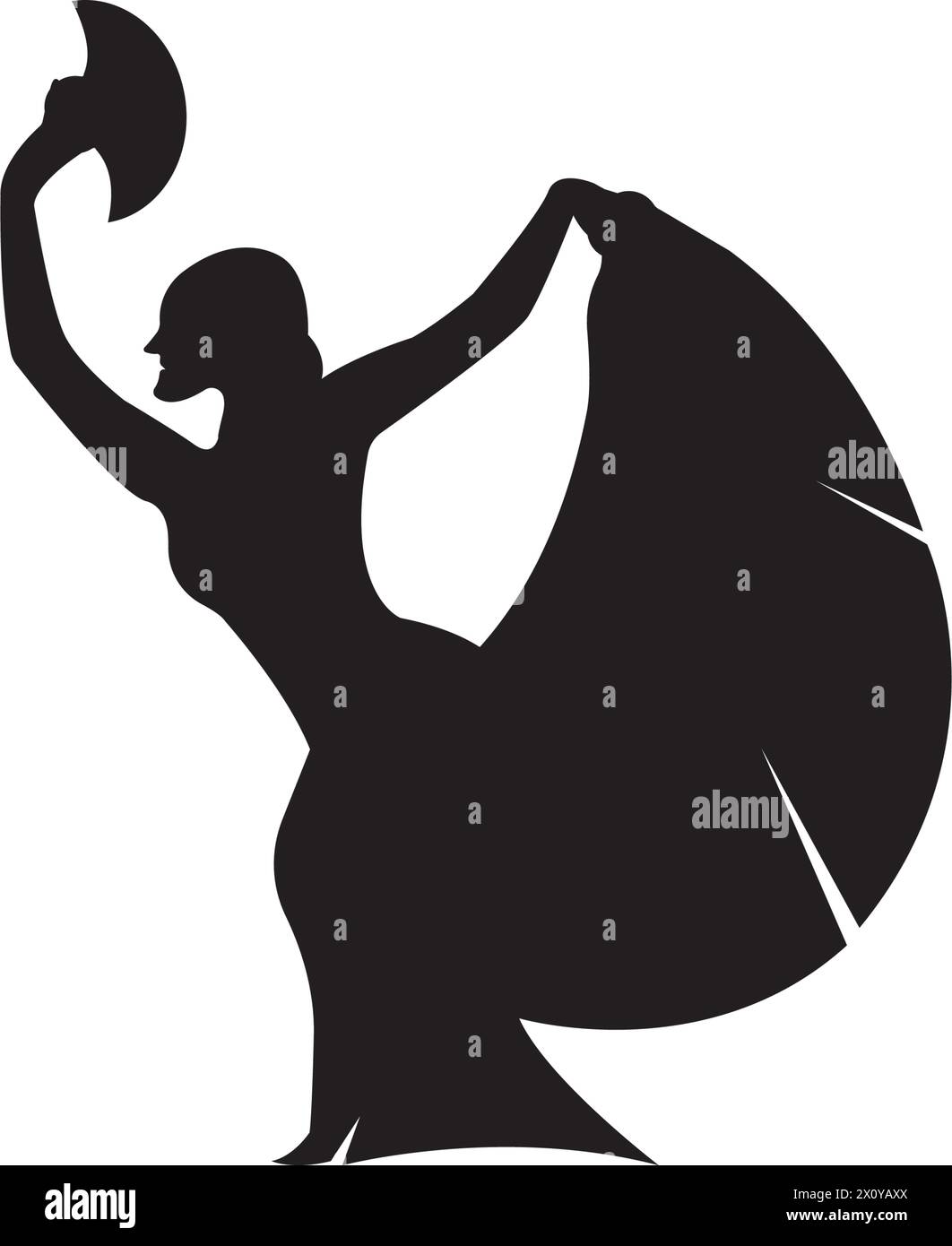 ragazza che danza il logo tradizionale disegno vettoriale del logo Illustrazione Vettoriale